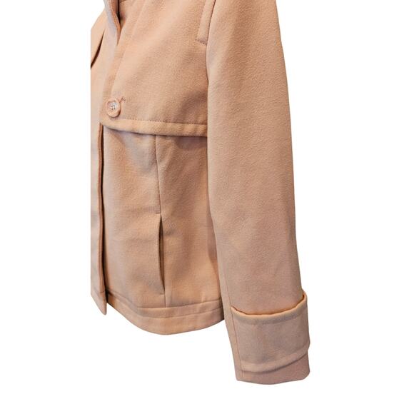 Chicos Casey Plush light Pink Jacket 1 (M) lined warm full zip peacoat  pockets - Picture 4 of 9
